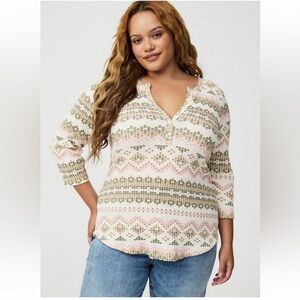 Torrid Thermal Henley Long Sleeve Top